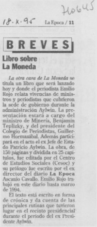 Libro sobre La Moneda.