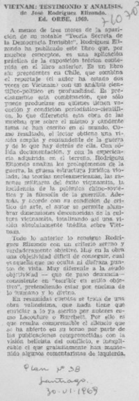 Vietnam: testimonios y análisis.