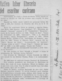 Activa labor literaria del escritor curicano.