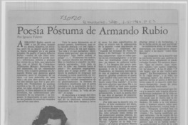 Poesía póstuma de Armando Rubio