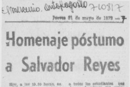 Homenaje póstumo a Salvador Reyes.