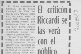 El criticón Riccardi se las verá con el público viñamarino.
