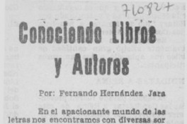 Conociendo libros y autores