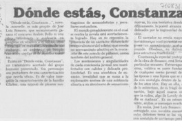 Dónde estás, Constanza.