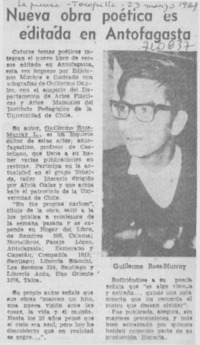 Nueva obra poética es editada en Antofagasta.