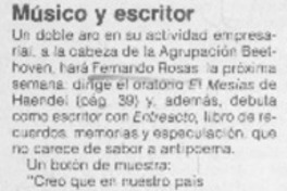 Músico y escritor.