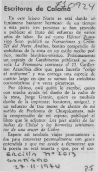 Escritores de Calama