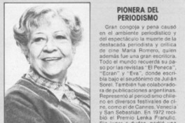 Pionera del periodismo.