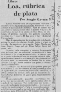 Loa, rúbrica de plata
