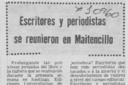 Escritores y periodistas se reunieron en Maitencillo.