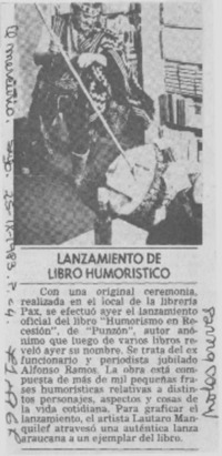 Lanzamiento de libro humorístico.