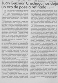 Juan Guzmán Cruchaga nos dejó un eco de poesía refinada