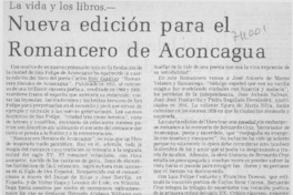 Nueva edición para el romancero de Aconcagua