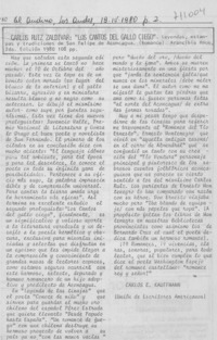 Carlos Ruiz Zaldívar: "Los cantos del gallo ciego"