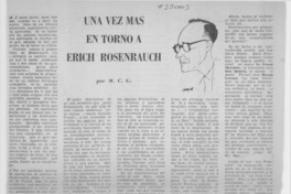 Una vez más en torno a Erich Rosenrauch