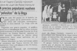 A precios populares vuelven "pelusitas" de la Vega.