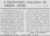 II escritores chilenos de origen árabe.