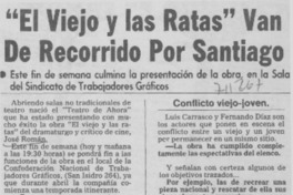 El viejo y las ratas" van de recorrido por Santiago.