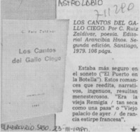 Los cantos del gallo ciego.
