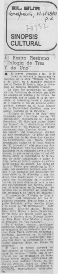 El rostro restrena "Trilogía de tres y de uno".