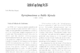 Aproximaciones a Pablo Neruda
