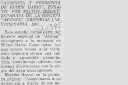 Ausencia y presencia de Rubén Darío"