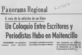 Un coloquio entre escritores y periodistas hubo en Maitencillo.
