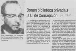 Donan biblioteca privada a la U. de Concepción.