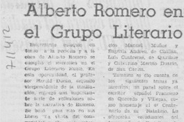 Alberto Romero en el Grupo Literario.