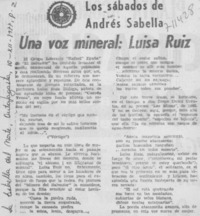 Una voz mineral: Luisa Ruiz
