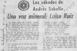 Una voz mineral: Luisa Ruiz