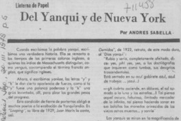 Del Yanqui y de Nueva York