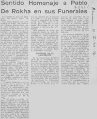 Sentido homenaje a Pablo de Rokha en sus funerales.