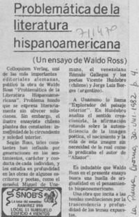 Problemática de la literatura hispanoamericana.