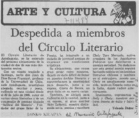 Despedida a miembros del círculo literario