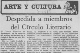 Despedida a miembros del círculo literario