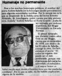 Homenaje no permanente.