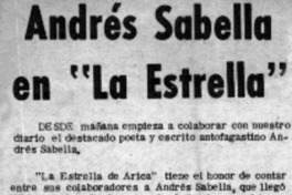 Andrés Sabella en "La Estrella".