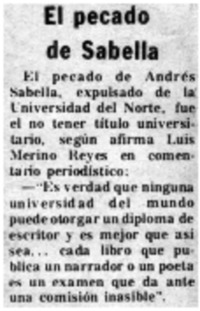 El pecado de Sabella.