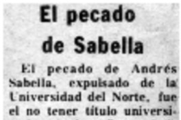 El pecado de Sabella.