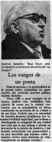 Los ruegos de un poeta.