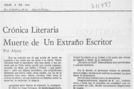Crónica literaria muerte de un extraño escritor