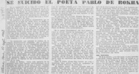 Se suicidó el poeta Pablo de Rokha.