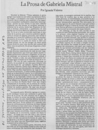 La prosa de Gabriela Mistral