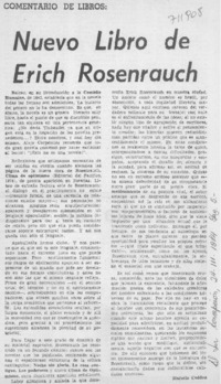 Nuevo libro de Erich Rosenrauch