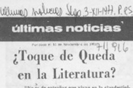 Toque de queda en la literatura?