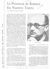 La presencia de Romera en nuestro teatro