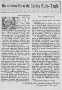 Un nuevo libro de Carlos Ruiz-Tagle