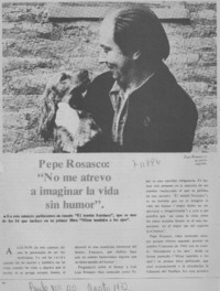 Pepe Rosasco: "No me atrevo a imaginar la vida sin humor"