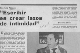 Escribir es crear lazos de intimidad"